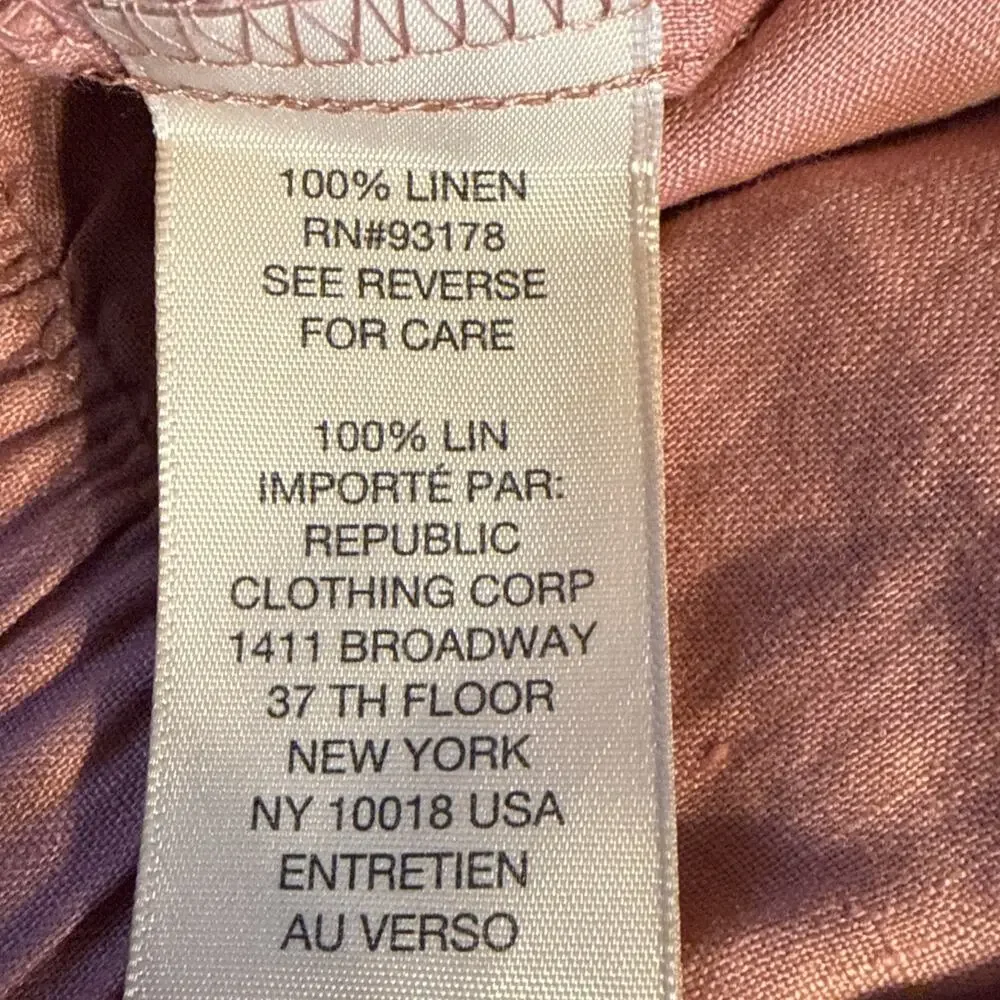 Philosophy 100% Linen Pull On Shorts Womens XL Pink Elastic Waist Casual Summer - Picture 8 of 12
